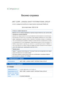 Бизнес-справка по китайской компании стр. 1