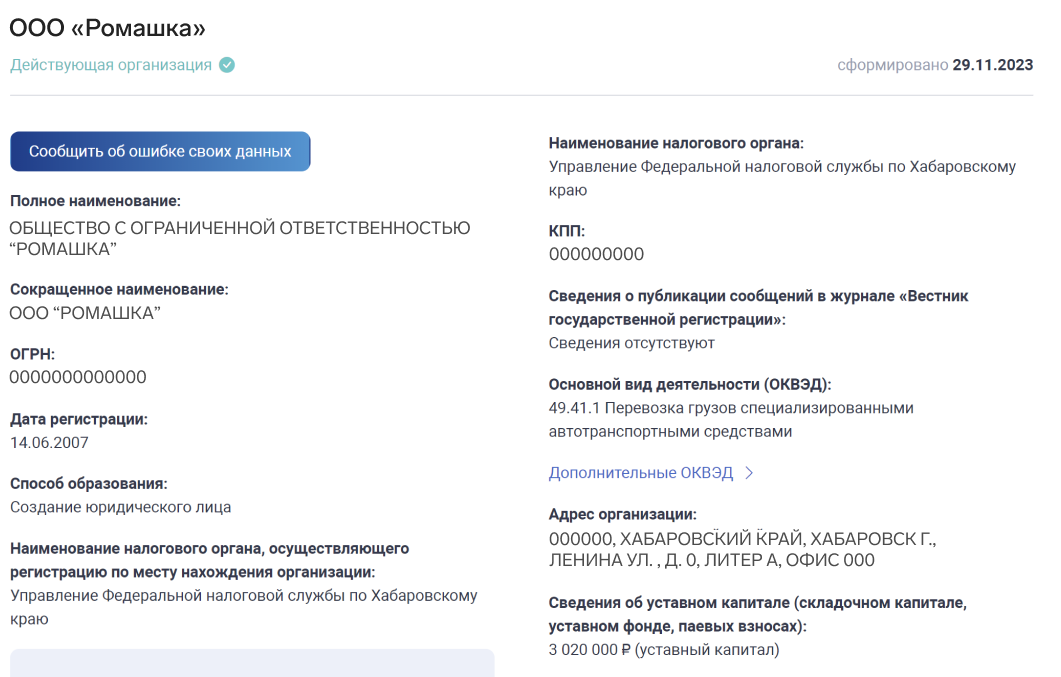 Cервис ФНС «Прозрачный бизнес»