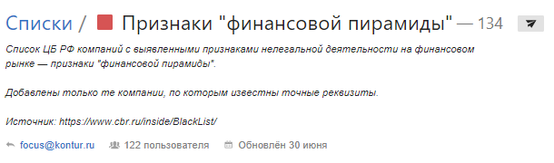 Признаки финансовой пирамиды